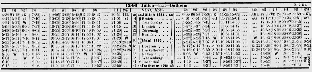 Fahrplan von 1929
