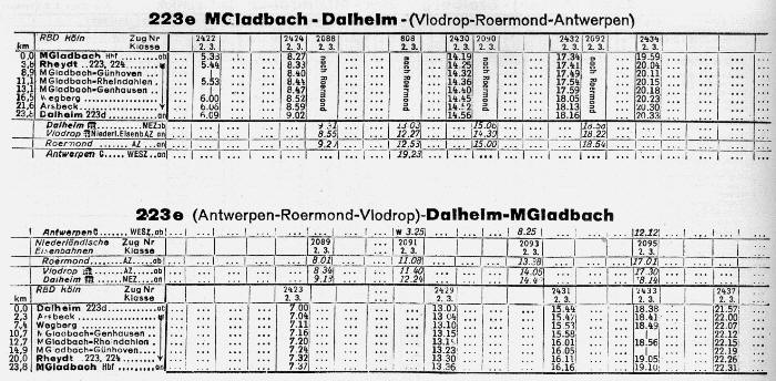 Fahrplan von 1939