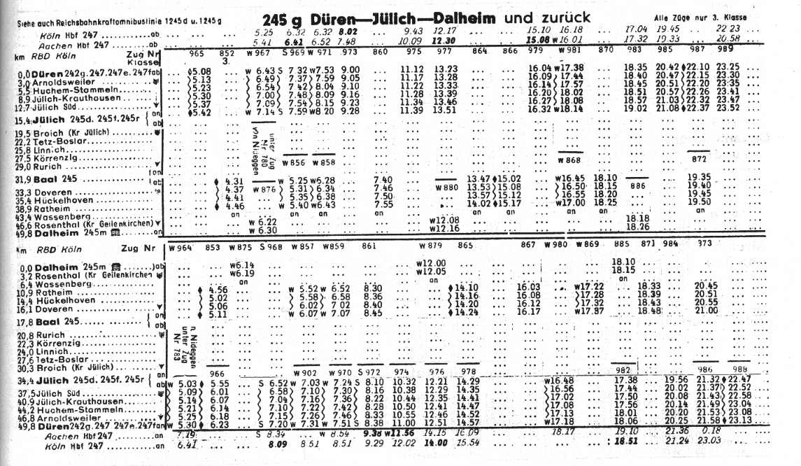 Fahrplan von 1949