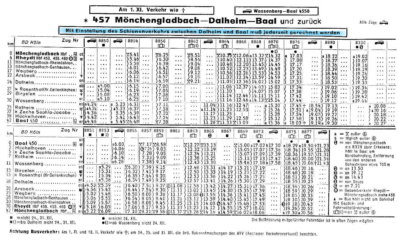 Fahrplan von 1979